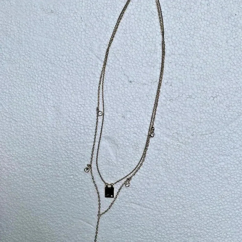 NEW LEE ANGEL Gold Tone Chain Double Strand Necklace - Picture 2 of 4